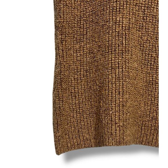 Ralph Lauren Gold Draped Open Front Cardigan Mock Neck Tank Belted Sz XL Gold - Picture 10 of 16